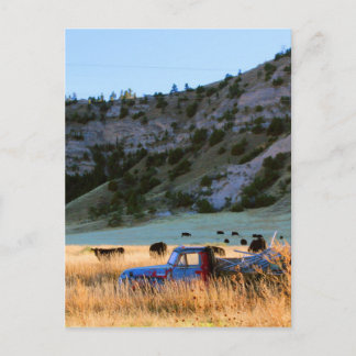 Scottsbluff Nebraska Farm Harvest Fall Sunset Postkarte