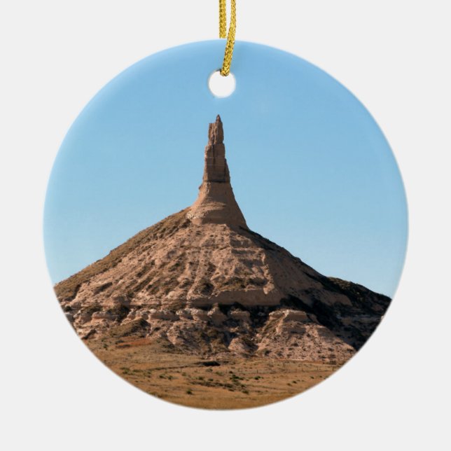 Scottsbluff Nebraska Kamin-Felsen-Helm Keramik Ornament (Vorne)