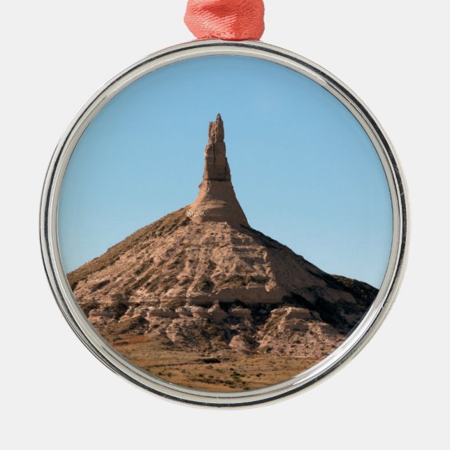 Scottsbluff Nebraska Kamin-Felsen-Helm Ornament Aus Metall (Vorne)