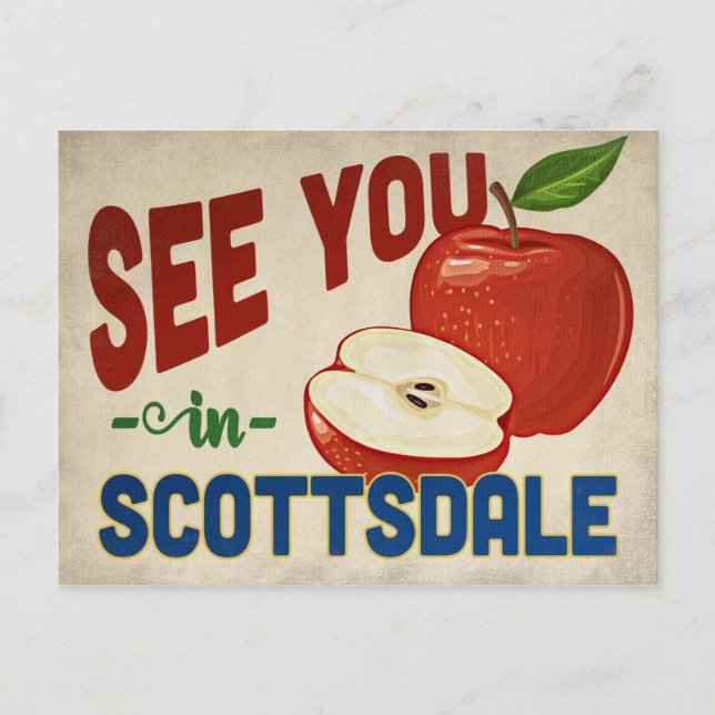 Scottsdale Arizona Apple - Vintage Travel Postkarte (Vorderseite)