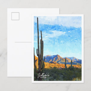 Scottsdale Arizona Aquarellfärbung Postkarte