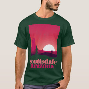 Scottsdale Arizona Desert Illustration Vintag Sou T-Shirt