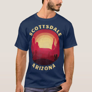 Scottsdale Arizona Desert Illustration Vintag Sou T-Shirt
