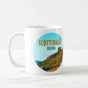 Scottsdale Arizona Kaktus und Berg Vintage Kaffeetasse