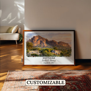 Scottsdale Arizona Poster, Aquarell, Maßgeschneide Poster