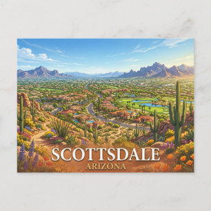 Scottsdale Arizona Reise Wüstenstadtlandschaft Postkarte