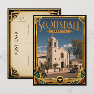 Scottsdale Arizona Vintage Art Deco Golden Age Postkarte