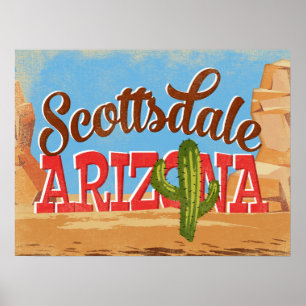 Scottsdale Arizona Vintage Reiseplaner Poster