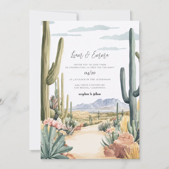 Scottsdale Arizona Wedding Invitation Einladung (Vorderseite)