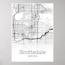 Scottsdale Map - Arizona - City Map Poster