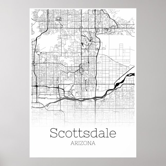 Scottsdale Map - Arizona - City Map Poster (Vorne)