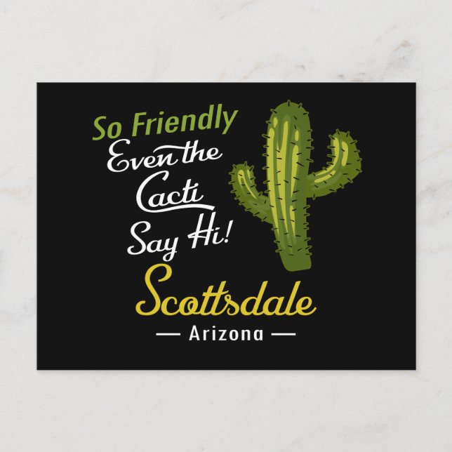Scottsdale Postcard Cactus Funny Retro Postkarte (Vorderseite)