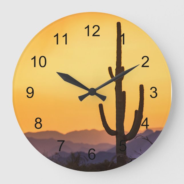 Scottsdale Sunset Vor dem Sturm Große Wanduhr (Vorderseite)