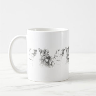 Scotty Dog and Labrador Friends ink Illustration Kaffeetasse