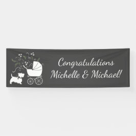 Scotty Dog Baby Shower Puppy Scottish Terrier Gray Banner