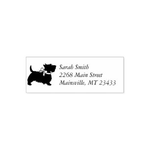 Scotty Dog Baby Shower Puppy Scottish Terrier Gray Permastempel