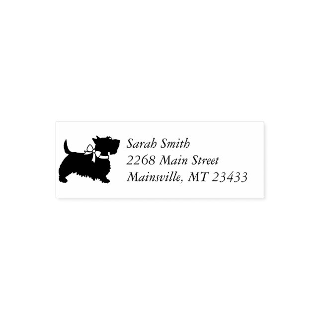 Scotty Dog Baby Shower Puppy Scottish Terrier Gray Permastempel (Design)