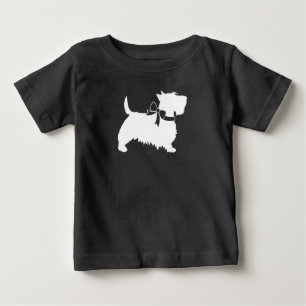 Scotty Dog Baby Shower Puppy Scottish Terrier Gray T-shirt