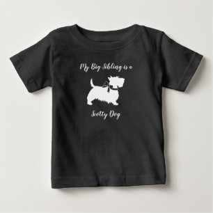 Scotty Dog Baby Shower Puppy Scottish Terrier Gray T-shirt
