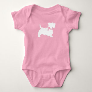 Scotty Dog Baby Shower Puppy Scottish Terrier Pink Baby Strampler