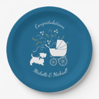 Scotty Dog Baby Shower Scottish Terrier Blue