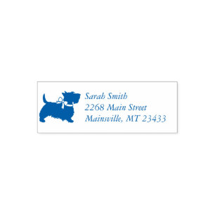 Scotty Dog Baby Shower Scottish Terrier Blue Permastempel