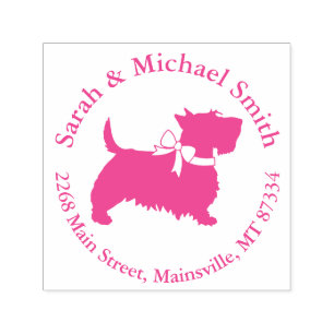 Scotty Dog Baby Shower Scottish Terrier Pink Permastempel