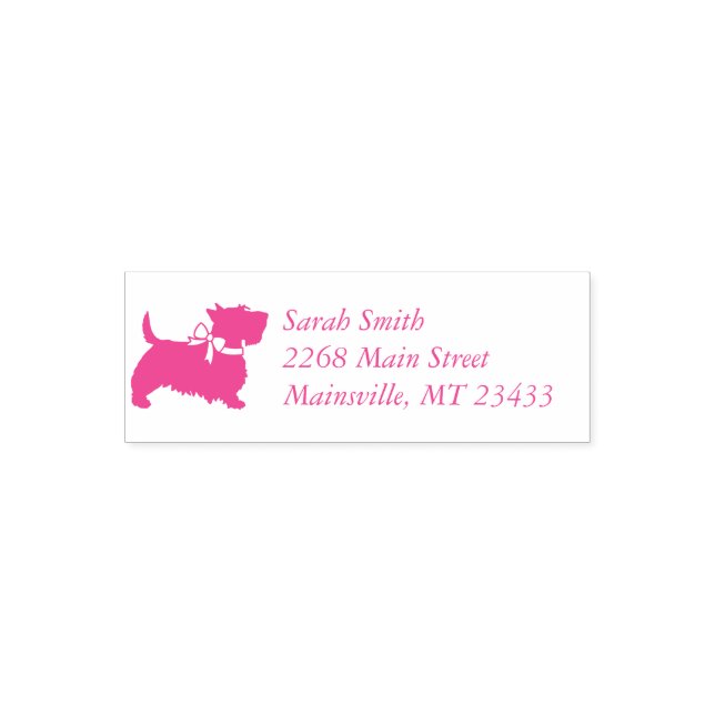 Scotty Dog Baby Shower Scottish Terrier Pink Permastempel (Design)