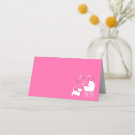 Scotty Dog Baby Shower Scottish Terrier Pink Platzkarte