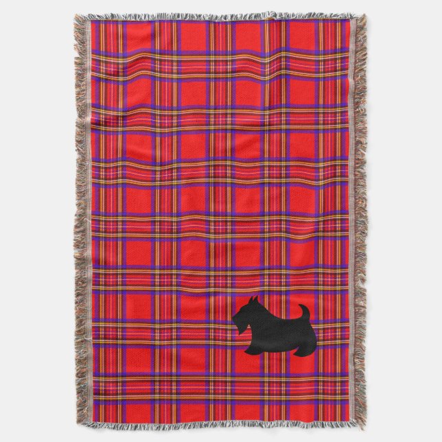 Scotty Dog Kariert Scottish Terrier Blanket Gesche Decke (Vorderseite Vertikal)