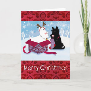 Scotty Hundeweihnachtskarte Feiertagskarte