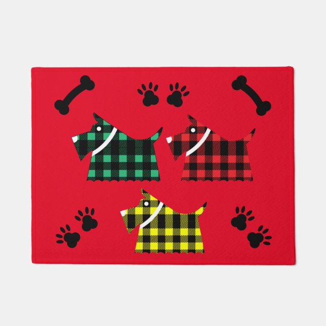 Scotty Terrier Hunde Niedlich Funny Terriers Breed Fußmatte (Vorderseite)