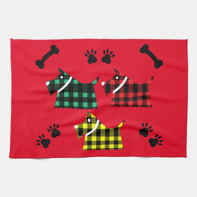 Scotty Terrier Hunde Niedlich Funny Terriers Breed Geschirrtuch (Horizontal)