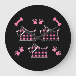 Scotty Terrier Hunde Niedlich Funny Terriers Breed Große Wanduhr