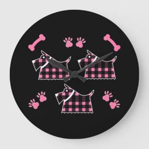 Scotty Terrier Hunde Niedlich Funny Terriers Breed Große Wanduhr