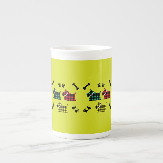 Scotty Terrier Hunde Niedlich Funny Terriers Breed Prozellantasse (Vorderseite)