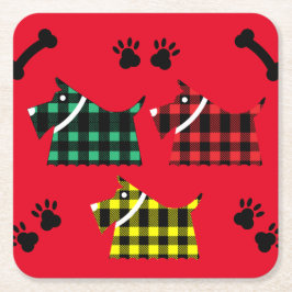 Scotty Terrier Hunde Niedlich Funny Terriers Breed Rechteckiger Pappuntersetzer