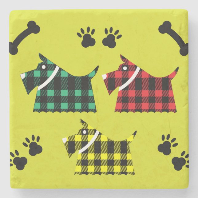 Scotty Terrier Hunde Niedlich Funny Terriers Breed Steinuntersetzer (Vorderseite)