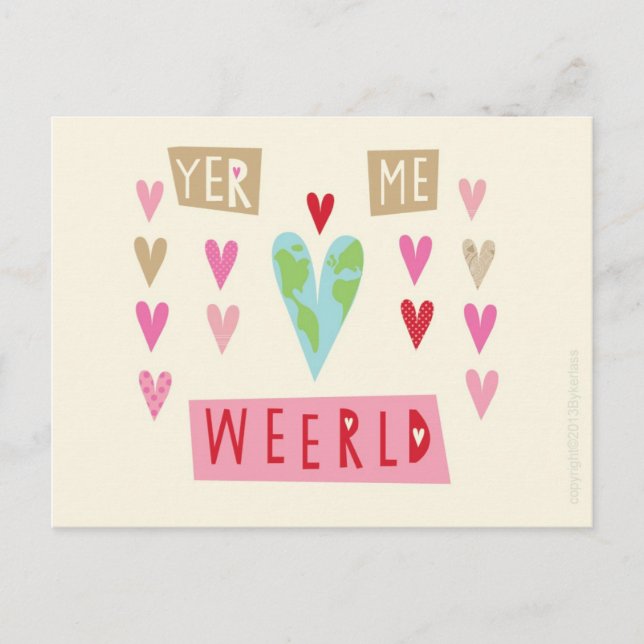 Scouse Valentinsgruß-Karte Feiertagspostkarte (Vorderseite)