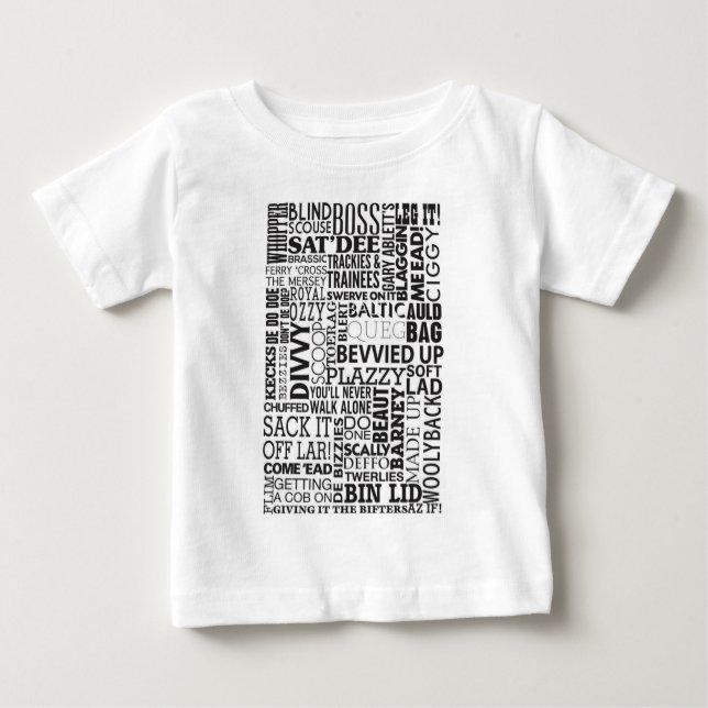 Scouse-Wörter und -Phrasen Baby T-shirt (Vorderseite)