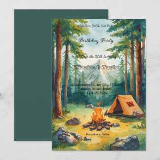 scout Camping party birthday invitation Einladung