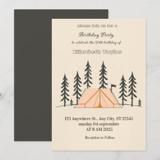 scout Camping party birthday invitation Einladung