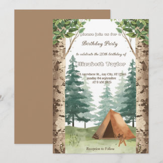scout Camping party birthday invitation Einladung