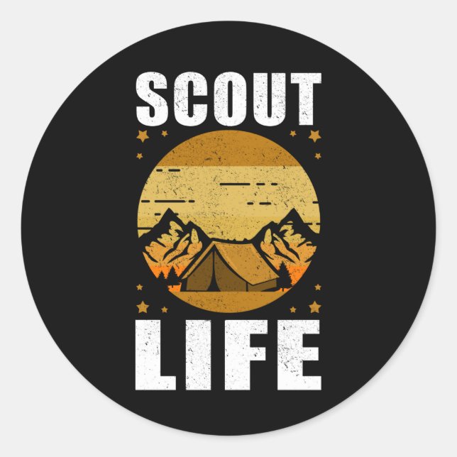 Scout Life | Camping Pfadfinder Spenden Runder Aufkleber (Vorderseite)