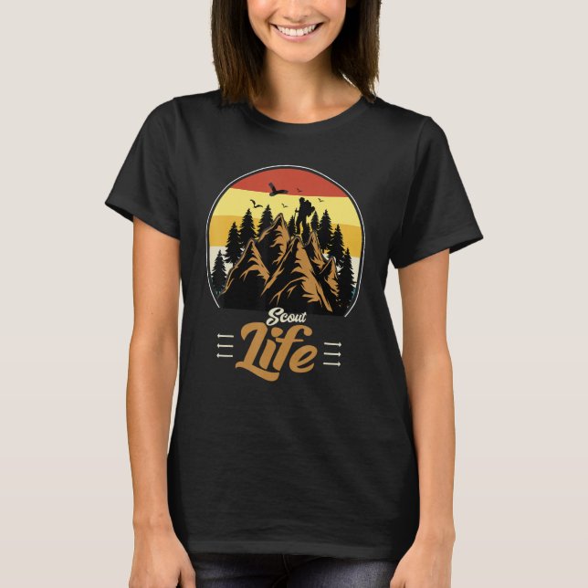 Scout Life Scouting Lovers Gifts Hiking Happy Camp T-Shirt (Vorderseite)