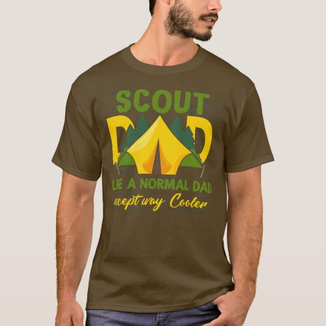 Scout Vater Cub Leader Junge Camping Pfadfindertru T-Shirt (Vorderseite)