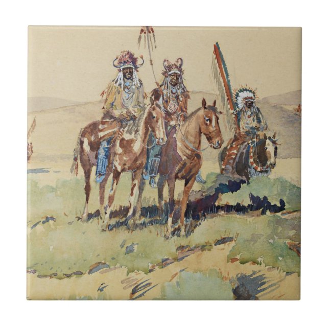 Scouting Party Western Art von Edward Borein Fliese (Vorderseite)