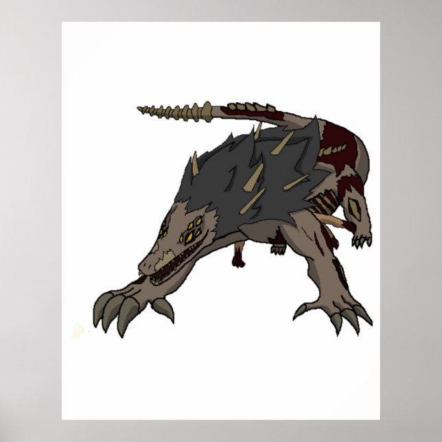 SCP-682 Cartoon - SCP Foundation Poster (Vorne)