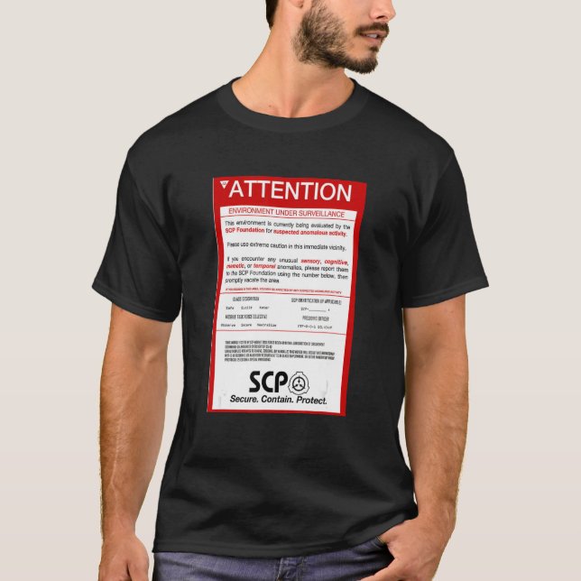 Scp Foundation Scp Foundation mutmaßlich anomalös T-Shirt (Vorderseite)