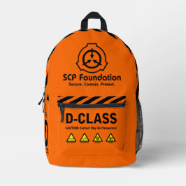 SCP Secure. Enthält. D schützen - Klasse - Backpac Bedruckter Rucksack